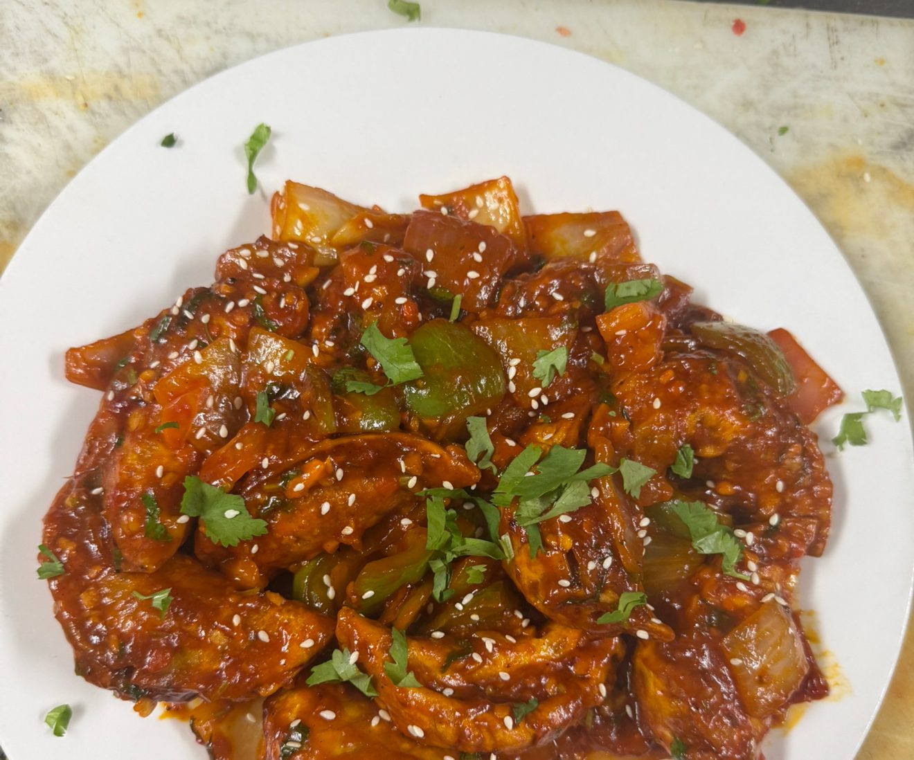 CHICKEN CHILLY MOMO.